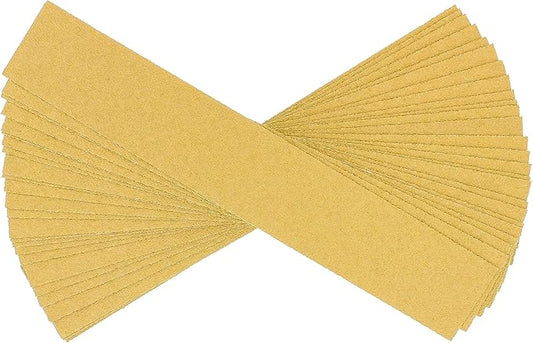 Dura-Gold Premium 40 Grit Gold Pre-Cut PSA Longboard Sandpaper Sheets, Box of 20, 2-3/4" x 16-1/2" Self-Adhesive Stickyback Sandpaper for Automotive, Woodworking Air File Sander, Hand Sanding Block