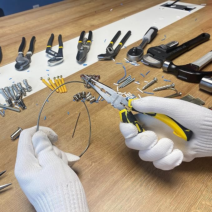 BOOSDEN짰 8 inch Needle Nose Pliers with Side Cutters, Precision Long Nose Pliers with Wire Cutters, Professional Needle Nose Spring Loaded Pliers, Used for Cutting Clamping Pinching Jewelry Making