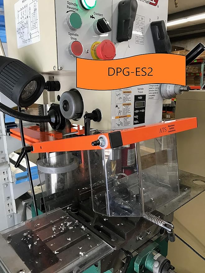 ATS Safety, Drill Press Guard, Part # DPG-ES2 LARGE fits Machines with Column Diameters of 4.0 ??6.5 inches, Safety Accessories Made in USA