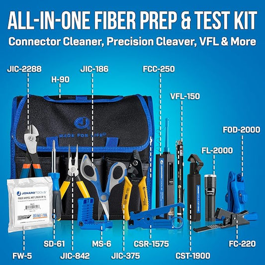 Jonard Tools TK-150 Fiber Prep Kit (15 Piece Kit)
