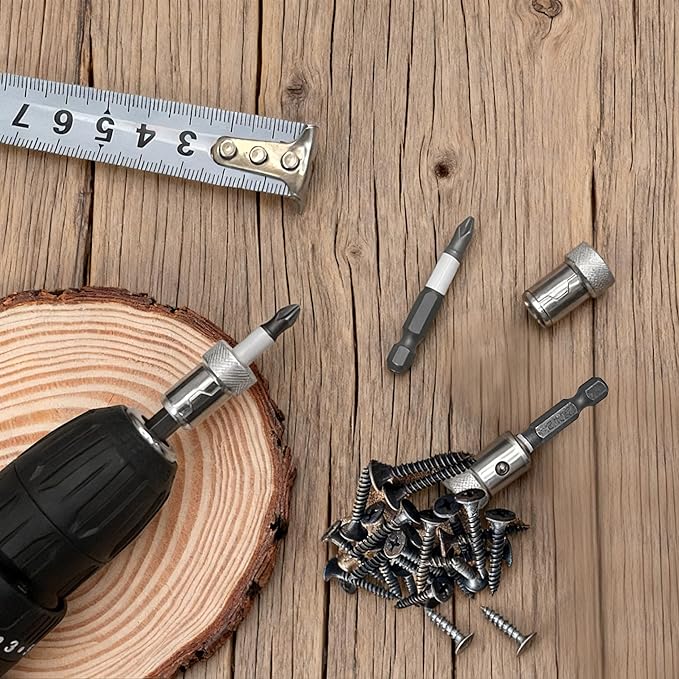 Upgrade 6-Piece Strong Magnetic Screw Ring & 3 Pcs Ph2 Screwdriver Bit Set, 1/4" Universal Drill Bit Holder Ring with Strong Magnet for Hex Screwdriver, Power Bits, DIY & Professional Tool Kit