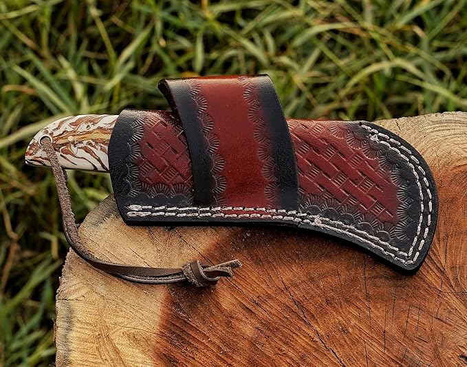 Handmade 1095 Steel Lineman’s Hawkbill knife with Leather sheath, Heavy Duty Utility Knife blade Electrician Wire Skinning knife for professional.