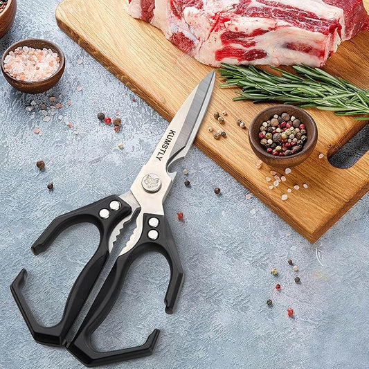 Heavy Duty Kitchen Shears & Poultry Scissors Professional All Purpose Stainless Steel Kitchen Scissors for Food, Meat, Herbs, Pizza, Bones, Ergonomic Cooking Shears