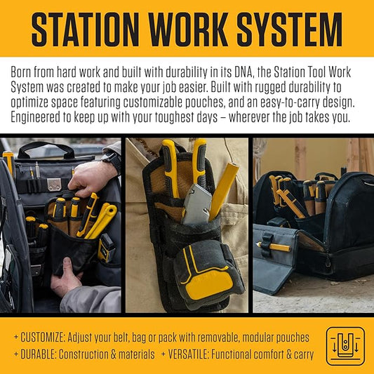 Carhartt Mens Station Tool Bag W/Adjustable Shoulder Straps, Durable, Water-Resistant Tool Organizer, Large Tool Bag