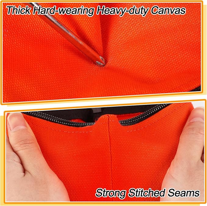 ANPHSIN 7''x4.7'' Canvas Tool Bags Pouches - 4 Pack Heavy Duty Zipper Pouch Set, Multipurpose Small Tools Storage Organizer with Dependable Zipper