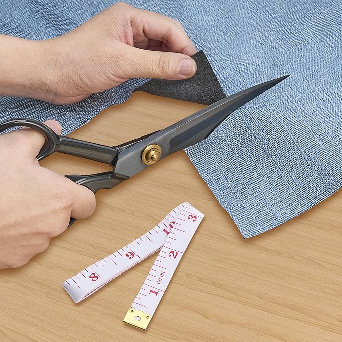 Fabric Scissors, 3 Pcs Forged Stainless Steel Sewing Scissors All Purpose Heavy Duty with Tempered Blades, Adjustable Joint Nut and Comfort Handle, Includes Measuring Tapes, 3 Sizes