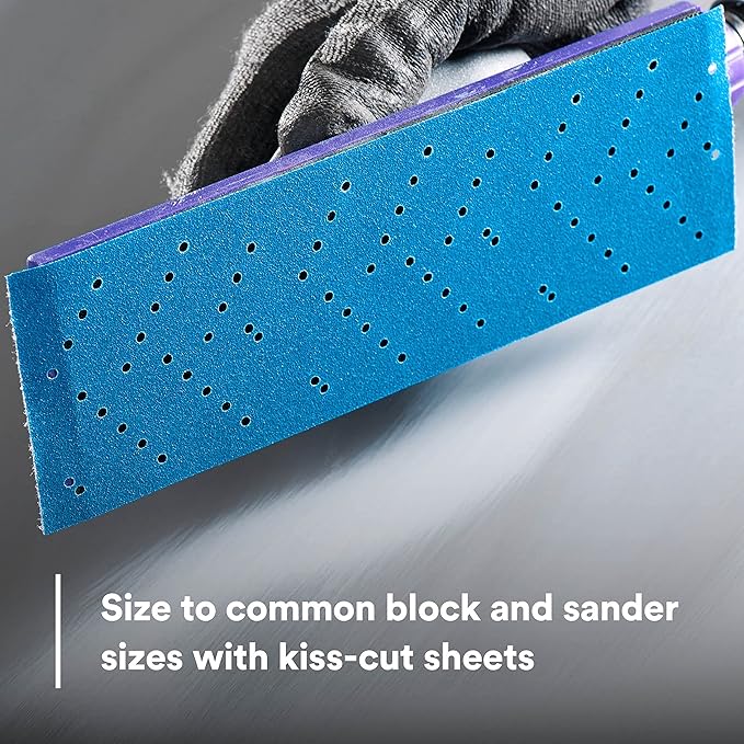 3M Hookit Blue Abrasive Sheet Roll, 36191, Multi-Hole, 2.75 in x 13 yd, 180+ Grade, Automotive Sanding Roll Sandpaper for Coating Removal, Body Repair, Auto Sanding