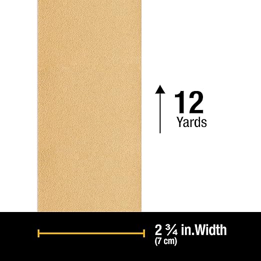 Dura-Gold Premium - 100 Grit Gold - Hook & Loop Backing Longboard Continuous Sandpaper Roll, 2-3/4" Wide, 12 Yards Long - For Automotive & Woodworking Air File Long Board Sanders, Hand Sanding Blocks