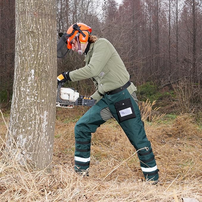 Technical Wrap Chainsaw Chaps by UL Class A 8 Layers Chainsaw Pants Apron Style Army Green