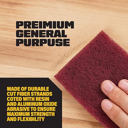 SCRUBIT 6 x 9 in. General Purpose Scuff Pads, Paint Primer Prep Adhesion Scratch Pads, Car & Woodworking Pads for Scuffing, Scouring & Sanding - Maroon (20)