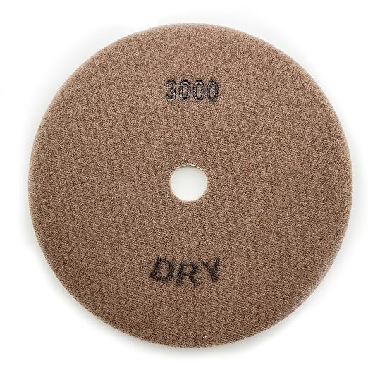 7" High Performance Dry Stone/Concrete Polishing Pads, 2.2mm Segment Height, Turbo Style, 3000 Grit