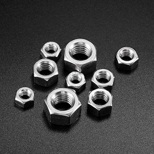 1/2-13 Hex Nuts 50Pcs 304 Stainless Steel 18-8, Full Thread, Hex Drive, Bright Finish by SG TZH