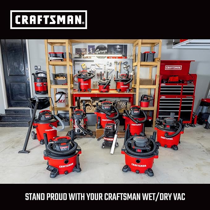 CRAFTSMAN CMXEVBE17590 9 Gal. 4.25 Peak HP Wet Dry Vac with Filter, Dust Bag, Hose, Attachments CMXEVBE17250 2.5 Gal. 2.5 Peak HP Portable Vac with Filter Bag, Hose and Attachments