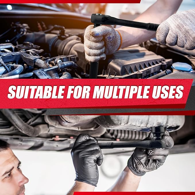1/2" Drive Impact Socket Set, SAE and Metric, Cr-V Steel, 6 Point Deep & Shallow Sockets (40pcs 1/2" Socket Set)