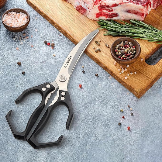 Heavy Duty Kitchen Shears & Poultry Scissors Professional All Purpose Stainless Steel Kitchen Scissors for Food, Meat, Herbs, Pizza, Bones, Ergonomic Cooking Shears