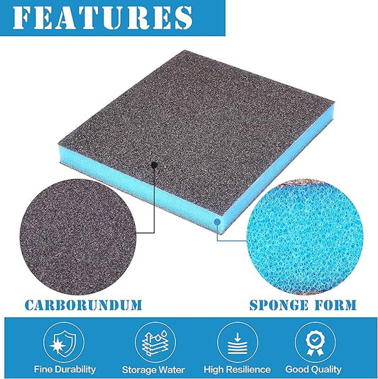 4Pcs 100 Grit Sanding Sponge, Jamiikury Medium Sanding Blocks Washable and Reusable, Wet Dry Sandpaper Sponge for Wood Metal Furniture Paint and Drywall