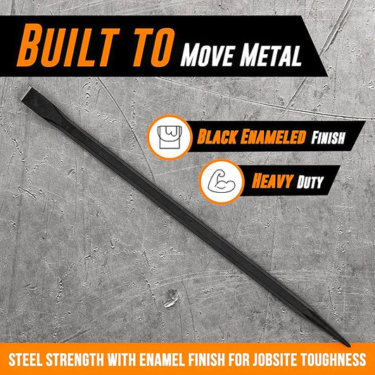 Mutt Tools 24 Inch Heavy Duty Alignment Pry Bar ??Professional-Grade Sleever Bar ??For Line-Up & Spud Work ??Ideal for Ironworkers, Construction, & Industrial Use