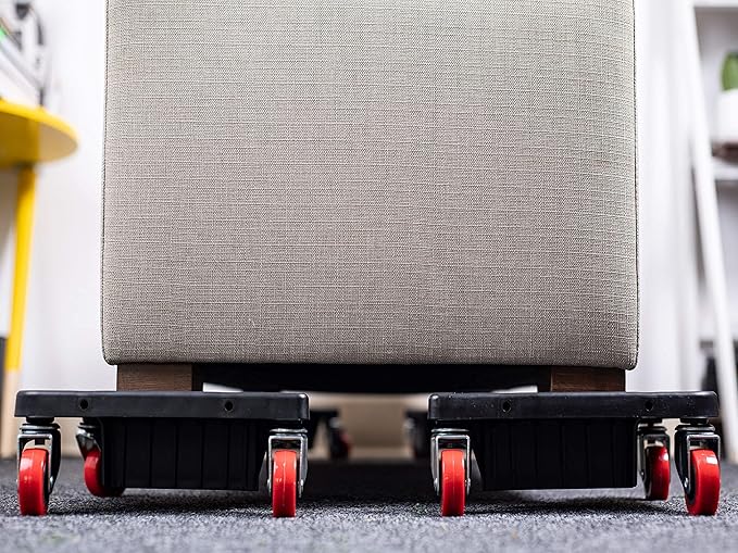 Furniture Corner Mover 3 Wheel Dolly- Low Profile Wheel Dollies Set of 4-880 lb. Load Capacity