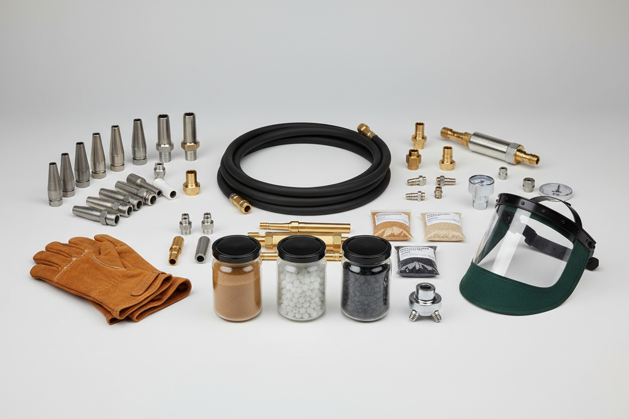 Sand Blaster Accessories, Parts & Media