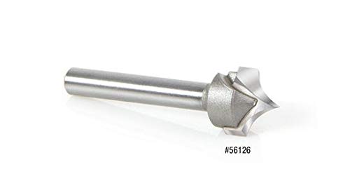 Amana Tool 56123 Carbide Tipped Point Cutting Roundover Router Bit Rounding 1/4 R x 1/2 D x 1/2 CH x 1/4 SHK x 2 Inch Long