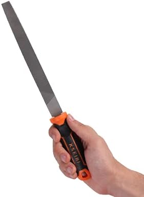KSEIBI 311485 Metal File Set with High-Carbon Steel Blades - Ergonomic Soft-Grip Handles, 8-Inch Files in Flat, Round, and Half-Round Shapes for Wood and Metal Work