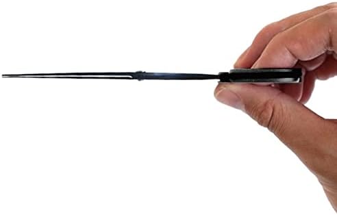 ALLEX Small Black Scissors for Office 5.5" [Non-Stick], All Purpose Slim & Thin Low Profile Scissors, Made in JAPAN, All Metal Japanese Stainless Steel Blade with Non-Slip Soft Ring, Black Blue
