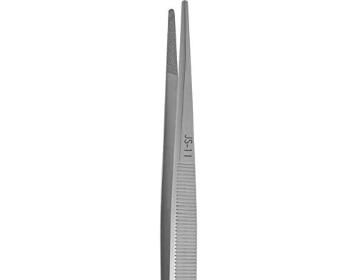 Excelta - JS-11 - Forceps - Gemologist - Straight - Three Star - SS - Starlight Coated, 0.345" Height, 0.063" Wide, 6.375" Length