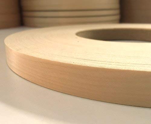 Edge Supply Birch Pre-Finished 7/8 in x 50 ft Roll with a Clear Lacquer UV Finish ??Pre-Glued Iron On Real Wood Veneer Edging ??Edge Banding Tape with Hot Melt Adhesive, Ideal for Furniture & DIY.