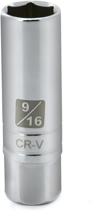 9/16-inch Magnetic Spark Plug Socket 3/8-inch Drive 6-Point Powerful Magnet Retains Spark Plugs Chrome Vanadium Steel