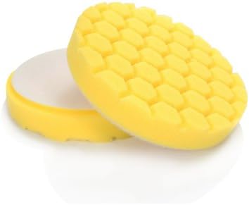 Chemical Guys BUFX_101HEX6 BUFX_101_HEX6 Hex-Logic Heavy Cutting Pad, Yellow (6.5 Inch Pad Made for 6 Inch Backing Plates), 1 Pad Included
