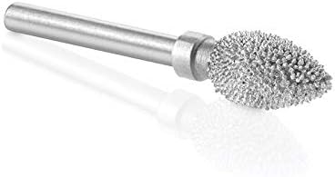 Kutzall Original Flame Rotary Burr, 1⁄8" Shaft, Coarse - Wood Carving Bit for Dremel, Foredom, DeWalt, Milwaukee. Abrasive Tungsten Carbide, 1⁄4" (6.3mm) Dia. X 1⁄2" (12.7mm) Length, FL-14-E