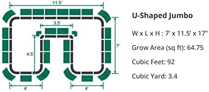 Vego garden 17" Tall U-Shape Raised Garden Bed Metal Raised Planter Bed for Vegetables Flowers Ground Planter Box-Jumbo Size
