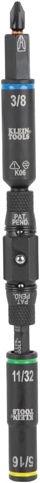 Klein Tools 32528HD KNECT 10-in-1 Impact-Rated Driver, Multi-Bit Screwdriver/Nut Driver with Deep-Well Flip Socket Sizes for Plumbing and HVAC