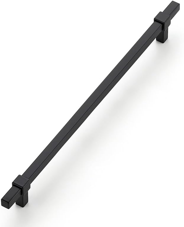 1 Pack Black Cabinet Handles - 10" Hole Center Cabinet Pulls Matte Black Drawer Pulls Cabinet Hardware Kitchen Handles for Cabinets