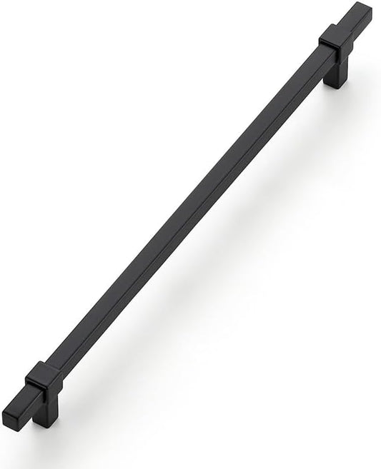 1 Pack Black Cabinet Handles - 10" Hole Center Cabinet Pulls Matte Black Drawer Pulls Cabinet Hardware Kitchen Handles for Cabinets