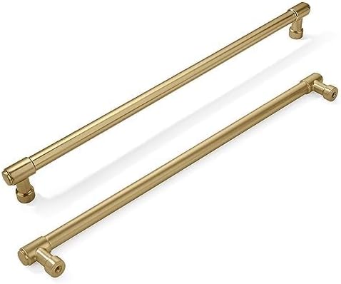 Khtumeware 2 Pack Champagne Bronze Cabinet Pulls - 10 Inch (256mm) Center to Center Heavy Duty Handles for Cabinets and Dressers - Satin Brass Finish