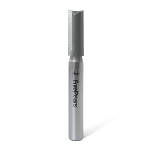 FivePears Straight Router Bits 1/4 Inch Shank Double Flute, 5/16 Inch Cutting Diameter, 3/4 Inch Cutting Length, Used for Create Groove, Dado or Hollow