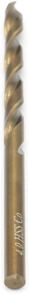 Metric Cobalt Drill Bits 4mm 10PCS, M35 high Speed Steel, high Hardness Straight Shank Drill, Mechanical or Hand Drill for Drilling, Suitable for Stainless Steel, Iron, Copper and Aluminum.