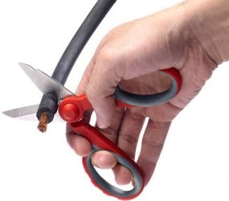 VAMPLIERS 5.5" Multipurpose Electrician Scissors, Premium High Carbon Stainless Steel Utility Shears ??Cut Cables, Strip Insulation, Cut Copper Sheets, Crimp Terminals, and Clean Electrical Boxes.