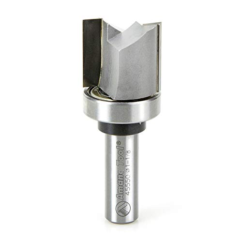 Amana Tool 45550 Carbide Tipped Flush Trim Plunge Template Router Bit 1-1/8 Dia x 1 Inch x 1/2 Shank with Upper Ball Bearing