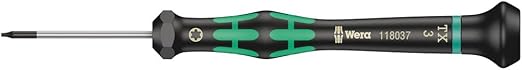 Wera 05118037001 Kraftform Micro 2067 Torx TX Electronics Precision Screwdriver, TX3 Head, 40mm Blade Length