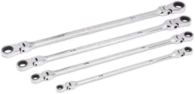 GEARWRENCH 4 Piece 90-Tooth 12 Point SAE GearBox Double Flex Ratcheting Wrench Set | 86831