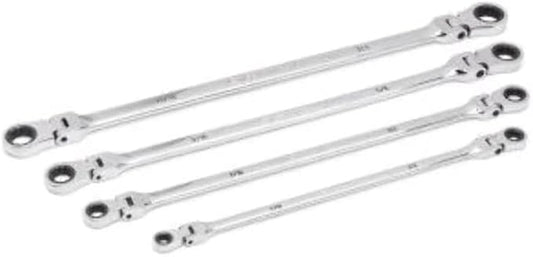 GEARWRENCH 4 Piece 90-Tooth 12 Point SAE GearBox Double Flex Ratcheting Wrench Set | 86831