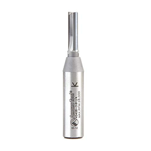 Amana Tool 45408-3 CNC Nesting Router Bit in-Presta 3 Flute Solid Carbide Cutting Edge Straight Plunge High Production 1/4 D x 3/4 CH x 1/2 SHK x 3 Inch Long