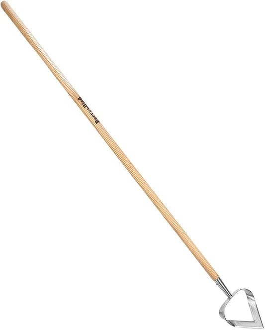 Berry&Bird Hoe Garden Tool, Heavy Duty 61.2" Triangle Hoes with Ashwood Handle, Long Handle Weeding Tool Garden Hoe for Weeding, Cultivating, Soil Loosening and Digging Trenches