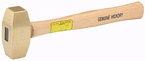3 Pound Solid Brass Hammer with Hickory Wood Handle Non Marring Non Sparking 3lb.