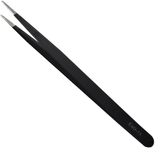6PCS Precision Tweezers Set Fine Tip Anti-Static Curved of Tweezers ESD Electronics Laboratory Work Jewelry-Making Craft, Soldering Multiple Usage