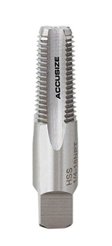 Accusize Industrial Tools NPT-14 H.S.S. Taper Pipe Tap, 쩌 in-18, 4 Flutes