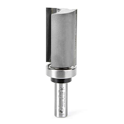 Amana Tool 45551 Carbide Tipped Flush Trim Plunge Template Router Bit 1-1/8 Dia x 2 Inch x 1/2 Shank with Upper Ball Bearing