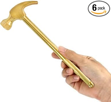 6 in One Screwdriver Hammer Tools Set with Screwdriver Anti-Slip Grip Handle Print Floral Hammer Tool Set Best Gift for Halloween Thanksgiving Christmas (Gold）